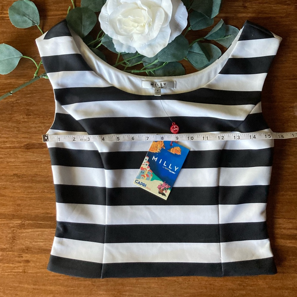 Milly Black and White Striped Top. Size S. - Picture 5 of 10